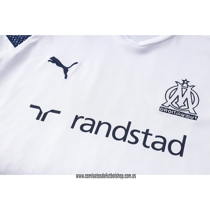 Chandal del Olympique Marsella 22-23 Manga Corta Blanco - Pantalon Corto